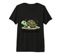 Cartoon Turtle with Calm Vibes Unrushable Mood Premium T-Shirt