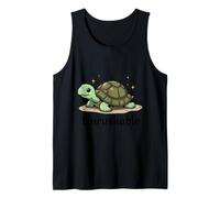 Cartoon Turtle with Calm Vibes Unrushable Mood Tank Top