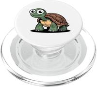 Cartoon Turtle with Goofy Eyes and Brown Shell PopSockets PopGrip for MagSafe