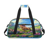 Cartoon Tyrannosaurus Dinosaur Duffel Bags for Women Men Kids Girls Boys Overnight Weekender Travel Bag 24L Sport Gym Duffel Bag Practice Tote Carry Bag
