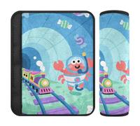 Cartoon Underwater Train Crab Blue Shoulder pad for Strap,Release Stress to Your Neck and Shoulders,seat Belt Shoulder Pads for Sedan Airplane Bag Protector para cinturón de carro 2