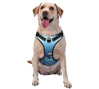 Cartoon Underwater World Dog Harness - Equipped with pet Leash Reflective Straps and Quick Release Buckles - Suitable for All Types of Dogs