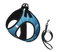 Cartoon Underwater World Dog Harness - Equipped with Reflective Straps and Quick Release Buckles - Suitable for Small Cats and Dogs