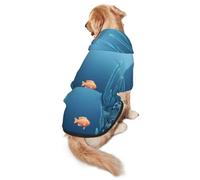 Cartoon Underwater World Dog Hoodie â€“ Soft & Breathable Polyester Pet Clothes for Medium, and Large Dogs