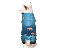 Cartoon Underwater World Dog Hoodie - Soft & Breathable Polyester Pet Clothes for Small, Medium, and Large Dogs