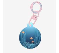 Cartoon Underwater World Dog Tags Round Pet Tag,Acrylic Pet ID Tags Durable and Stylish,Perfect for Small to Large Pets