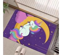 Cartoon Unicorn Doormat - Inside And Outside Welcome Mat, Purple Indoor And Outdoor Front Doormat With Non-Slip Backing, Heavy Duty Entrance Mat, 50 X 80 Cm Starry Sky Moon