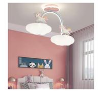 Cartoon Unicorn Light Children's Room Ceiling Lamp with Remote Control Cloud Princess Pink Chandelier Full Spectrum(3 Color)
