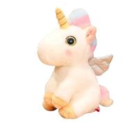 Cartoon Unicorn Plush Toy Doll - 25cm Soft Stuffed Rainbow Pony with Shiny Wings and Big Glitter Eyes, Cute Plush Doll for Girls Bedtime Comfort, Sofa Decoration and Soothing Play