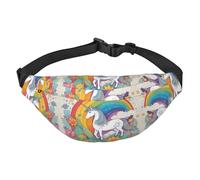 cartoon unicorns Boys large waist bag, travel crossbody waist bag, suitable for enjoying sports, running, cycling, travel, fishing