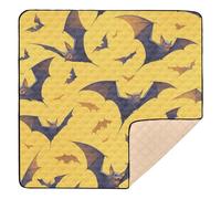 Cartoon Vampire Bat Orange Large Stylish Baby Activity Play Mat for Floor Lightweight foldablummy Time Activity Mat for Baby Kids Toddlers Infants, 50'' x 50''con Musica para Bebes