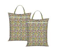 Cartoon Vegetable Fruit Print Travel Laundry Bag Foldable Lightweight Camping Beach Dorm Weekend Getaways