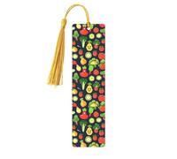 Cartoon Vegetable Fruit Printing 5 Pieces Wooden Bookmark for Men Women Cool Bookmarks Craft Book Marks for Reading Book Lovers