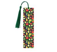 Cartoon Vegetable Fruit Printing 5 Pieces Wooden Bookmark for Men Women Cool Bookmarks Craft Book Marks for Reading Book Lovers