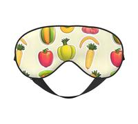 Cartoon Vegetable Fruits Print Breathable Full-Cover Eye Mask Stylish Adjustable Nap Night Restful Environment