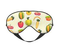 Cartoon Vegetable Fruits Print Silk Like Sleep Eye Mask Comfortable Blindfold Adjustable Soft Eye mask for Sleep