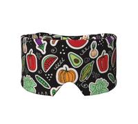 Cartoon Vegetables Fruits, Full Eye Covers Light Blocking Eye Mask Sleep Eye and Ear Muffs