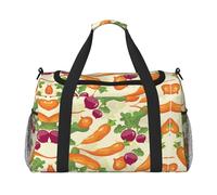 Cartoon Vegetables Travel Duffel Bag Large Foldable Waterproof Overnight Bag Beach Swim Bags Pool Sports Gym