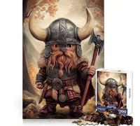 Cartoon Viking Warrior with Axe 1000 Piece Jigsaw Puzzles for Adults Mental Exercise Pleasant Leisure Snug Lock Unique Gift (38x52cm)