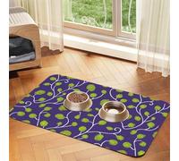 Cartoon Vine Tendrils Printed Pet Bowl Mats, Non-Slip And Tasteless Dog And Cat Feeding Mats