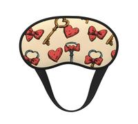 Cartoon Vintage Key Printed Sleep Black Edge Eye Mask, with Good Shading Effect, is an Ideal Choice for Travel, Meditation, Etc