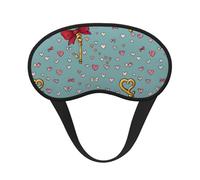 Cartoon Vintage Key Printed Sleep Black Edge Eye Mask, with Good Shading Effect, is an Ideal Choice for Travel, Meditation, Etc