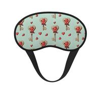 Cartoon Vintage Key Printed Sleep Black Edge Eye Mask, with Good Shading Effect, is an Ideal Choice for Travel, Meditation, Etc