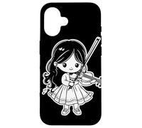 Cartoon Violin Girl Fiddle Concert Band Case for iPhone 16