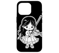 Cartoon Violin Girl Fiddle Concert Band Case for iPhone 16 Pro