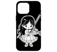 Cartoon Violin Girl Fiddle Concert Band Case for iPhone 16 Pro Max