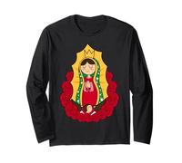 Cartoon Virgen María de Guadalupe Our Lady of Guadalupe Long Sleeve T-Shirt