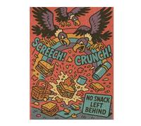 Cartoon Vultures Picnic Snack Attack Jigsaw Puzzle for Adults, 500 Piece