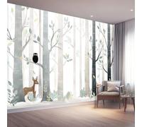Cartoon Wall Mural Wallpaper Gray Fawn Fox Photo Wallpaper 3D Effect, 250 x 175 cm Non-Woven Wall Mural Home Bedroom Living Room Tv Background Poster Decoration