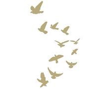 Cartoon Wall Stickers for Living Room and Bedroom - Mirror Bird Wall Decals in Silver, Gold, and Black - 3D Crystal Deco Stickers for Home Decor (Gold)