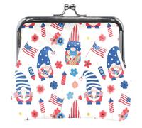 Cartoon Wallet for Men Women Leather Kiss Closure American Flags White Money Change Bag for Girls American Flags White Gnome UNITALLA Classic, American Flags White Gnome, UNITALLA, Classic