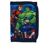 CARTOON Wallet with Velcro Closure Purse Accessory Card Holder Coin Banknotes for Kids 13x8cm, Avengers, 13 cm