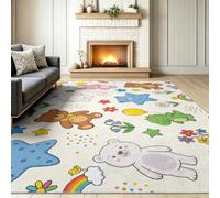 Cartoon Washable 120 x 170 cm Area Rugs Colorful | Teddy Bear Dinosaur Balloon Carpet, Non-Slip Stain Resistant Soft Low Pile for Living Room Bedroom Entryway Hallway Nursery