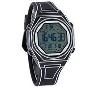 Cartoon Watch Digital Comic Design Watch for Boys Minimalist Funny Anime Inspired 2D Style Personalised Line Drawing Men's Watches for Comic Fans Black and White, black, Strap.