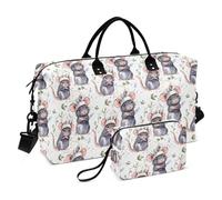 Cartoon Watercolor Fancy Rats Cute Travel Bag Weekender Overnight Bag Sports Gym Tote Bag with Toiletry Bag for Hiking Large Capacity
