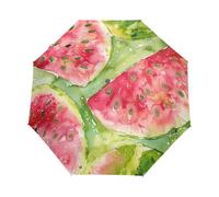 Cartoon Watercolor Fruit Watermelon Umbrella Automatic Folding Men Women Travel Umbrellas Auto Open Close Sun Blocking Windproof