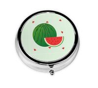 Cartoon Watermelon Round Pill Box. Portable Daily Medication Organizer, Travel-Friendly Design.