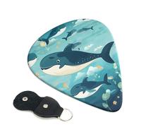 Cartoon Whales Background Guitar Plectrums, 6 Guitar Plectrums, Double Sided Printing, For Acoustic Guitar, Bass, Ukulele, Electric Guitar (0.46 Mm 0.71 Mm 0.96 Mm)