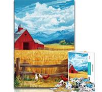 Cartoon Wheat Field Adult Puzzles 1000 Pieces,Help The Brain Exercise Addictive Toys to Cultivate Patience Parent-child Interaction (38x26cm)
