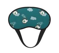 Cartoon Whistling Teapot Printed Sleep Black Edge Eye Mask, with Good Shading Effect, is an Ideal Choice for Travel, Meditation, Etc