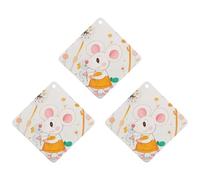 Cartoon White Animals Car Air Freshener, 3 Pcs Rhombus Hanging Air Freshener Cards, Long Lasting Fragrance Scented Cards for Car, Home, Office Gray-style