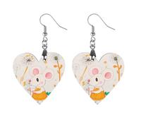 Cartoon White Animals Wooden Earrings for Women, Vintage Elegant Wood Jewelry, Lightweight Earrings for Wedding, Party, Everyday Jewelry Gift, Apricot shaped, Wood, wood