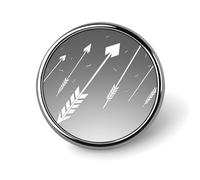 Cartoon White Arrow Brooch with Button Design, Funny Backpack Pins for Women, Personalized Brooch Pins for Men, Round Badge for Hat, Cute Badge Holders for Activity