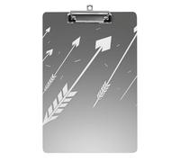Cartoon White Arrow Clipboard, A4 Acrylic Clipboard with Hanging Hole, Ultra-Light Clip Board - Holds 100 Sheets, Shatterproof Document Holder for Office, 12.5" X 8.5"