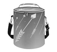Cartoon White Arrow Lunch Bag, 15L Portable Leakproof Picnic Basket with Shoulder Strap, Insulated Picnic Cooler Bag for Camping, Beach, Hiking & Groceries