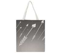Cartoon White Arrow Tote Bag, Aesthetic Canvas Tote Bag Reusable Grocery Shopping Bag for Women Men